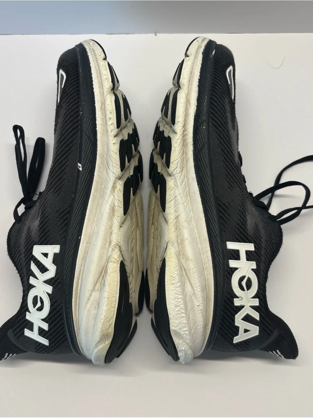 Hoka Men's Black and White Performance Running Shoe size 11